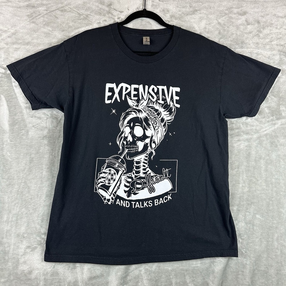 "Expensive, Difficult, and Talks Back" T-Shirt Women's XL Black Graphic Cotton